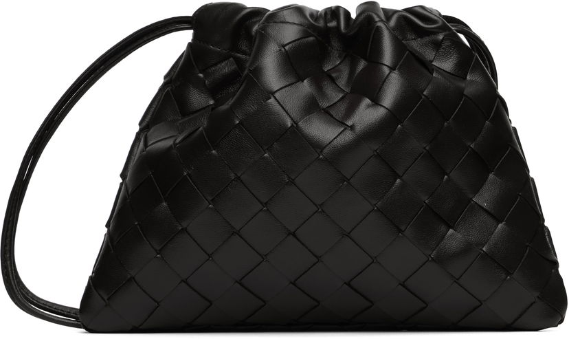 Håndtaske Bottega Veneta Bottega Veneta Small Intrecciato Leather Pouch Sort | 816987 V3IV1