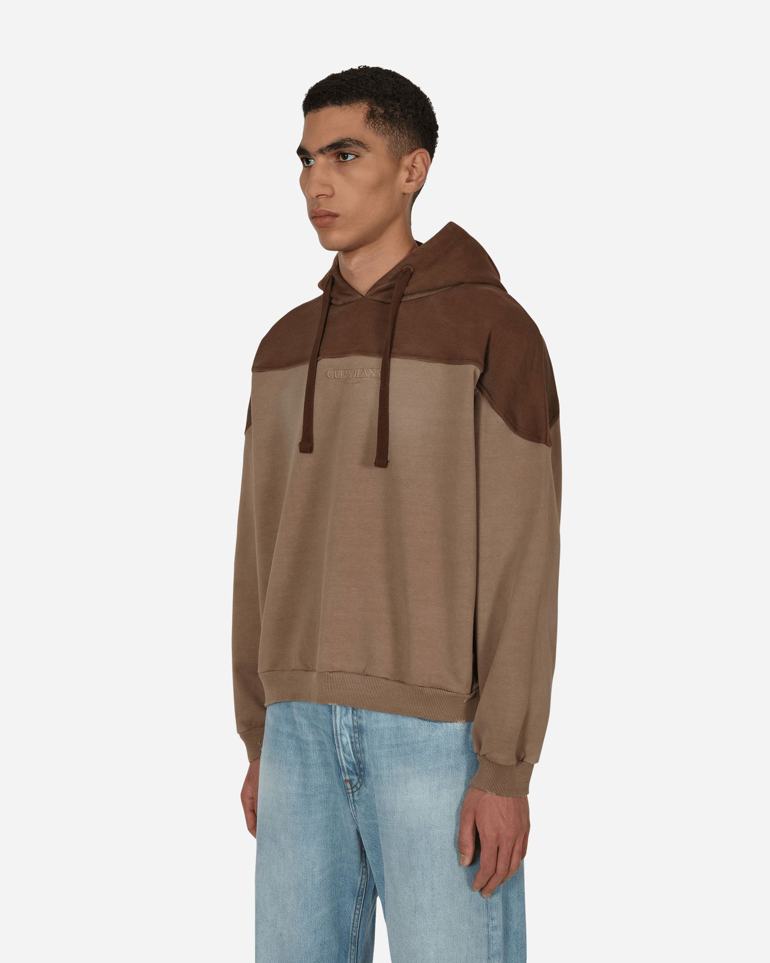 Sweatshirt GUESS Two Tone Hooded Sweatshirt Brun | M2BQ02KBB40 A119, 1