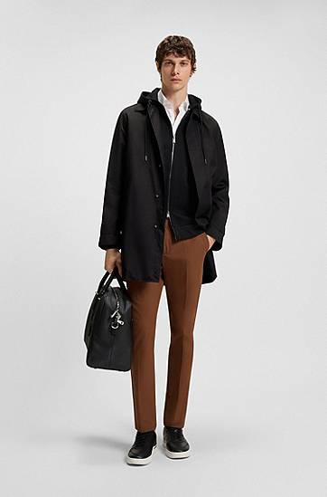 Regnfrakke BOSS Water-Repellent Coat Sort | 50543262, 1