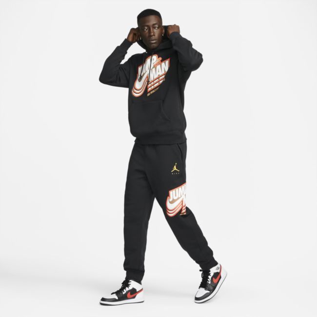 Sweatshirt Jordan Fleece Pullover Hoodie Sort | DC9604-010, 0