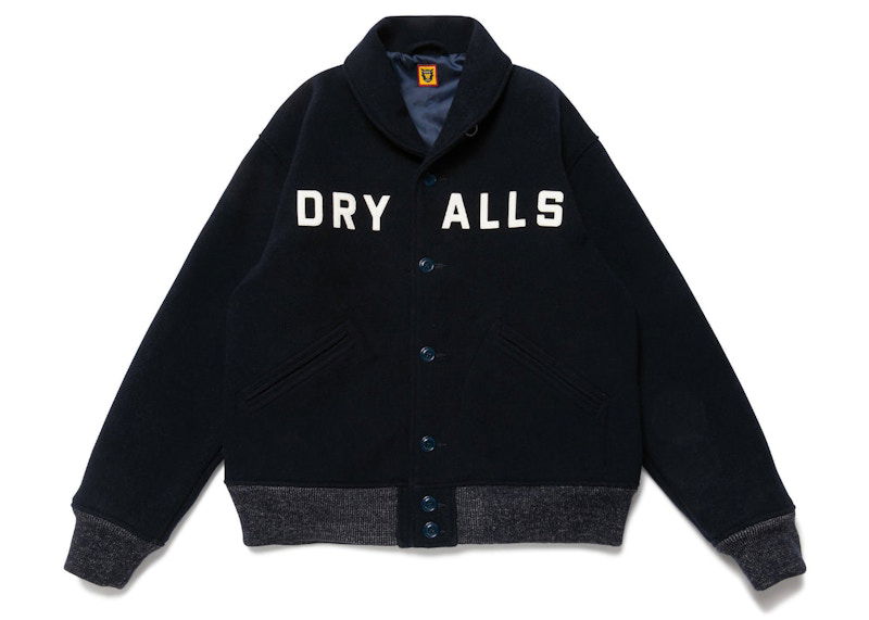 Bomberjakke Human Made Melton Wool Varsity Jacket Sort | HM24JK017