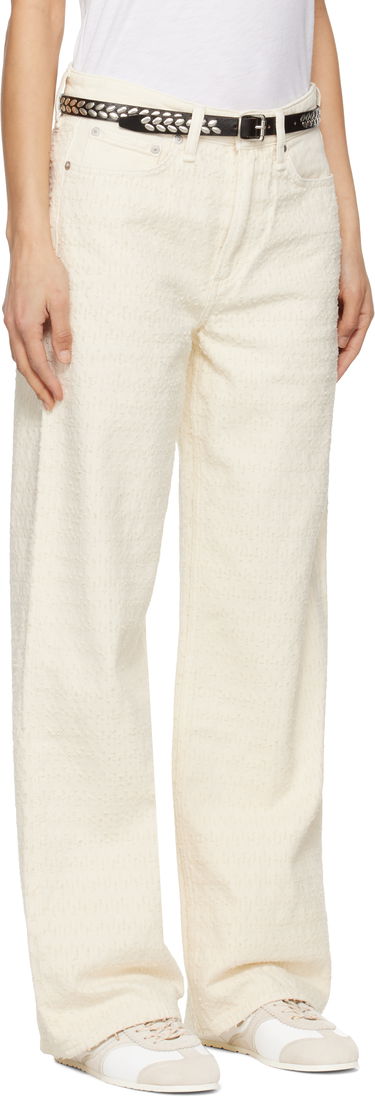 Bukser rag & bone rag & bone Logan Mid-Rise Wide Leg Jeans Hvid | WDD25S2935RGET, 1
