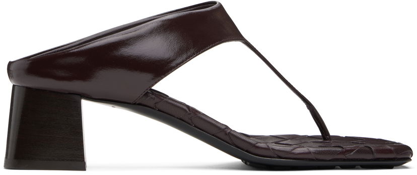 Skopleje Bottega Veneta Bottega Veneta Marella Thong Heeled Sandals Bourgogne | 807023 V3H90