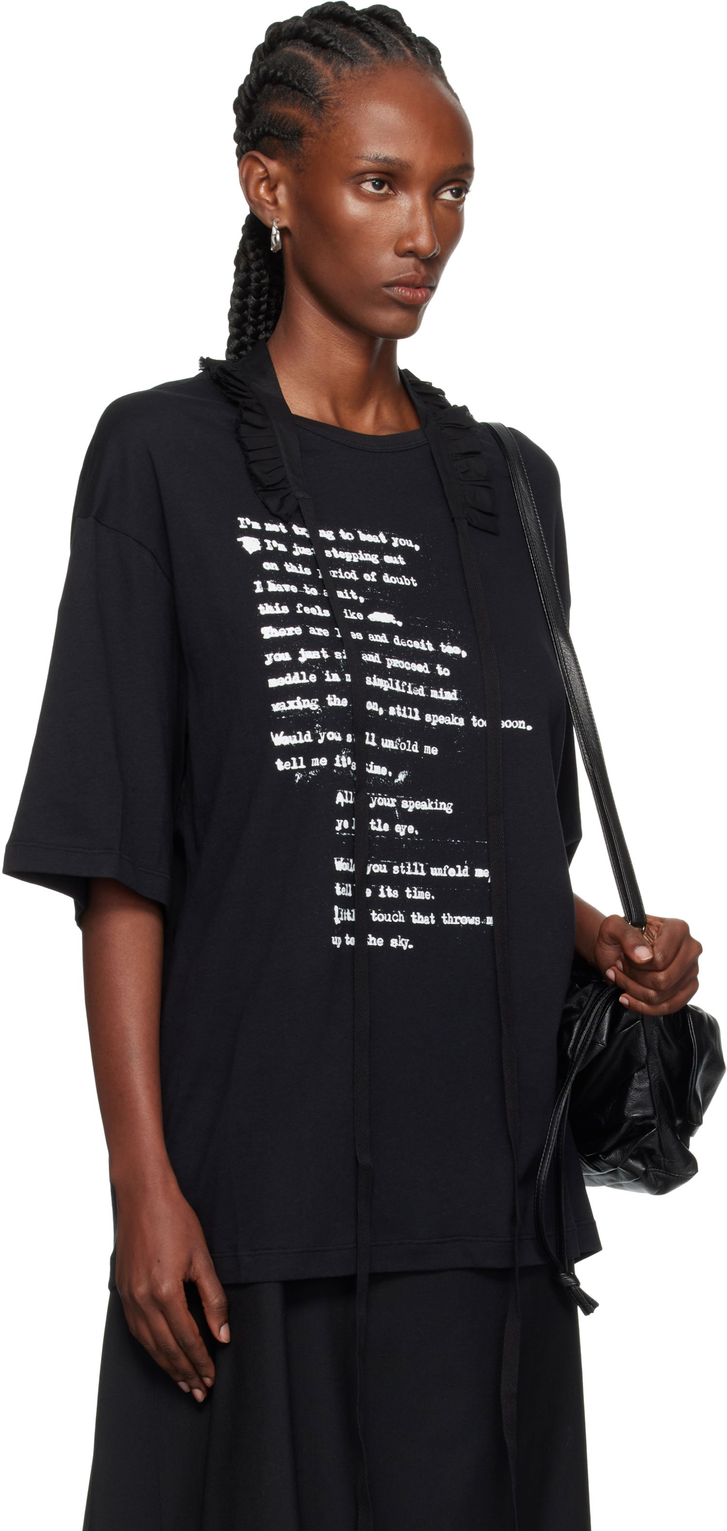 T-shirt Ann Demeulemeester Ann Demeulemeester Danvald High Comfort Graphic T-Shirt Sort | 2520-W-JTS06-54-C-FA206-099, 1