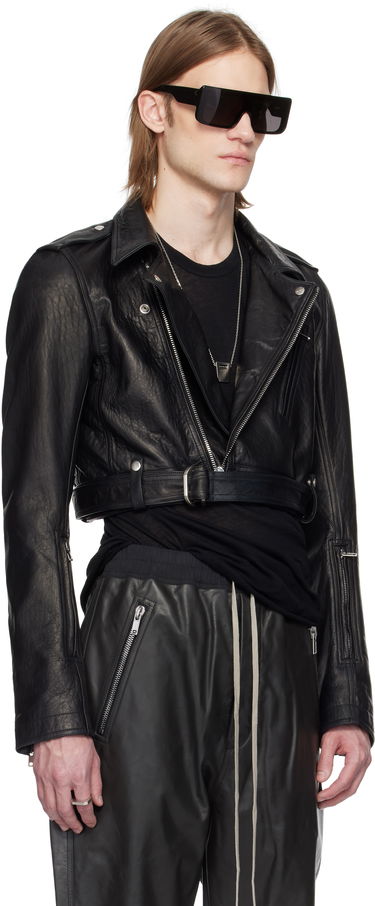 Jakke Rick Owens Rick Owens Hollywood Cropped Stooges Leather Jacket Hvid | RR01E5707 LBH, 4