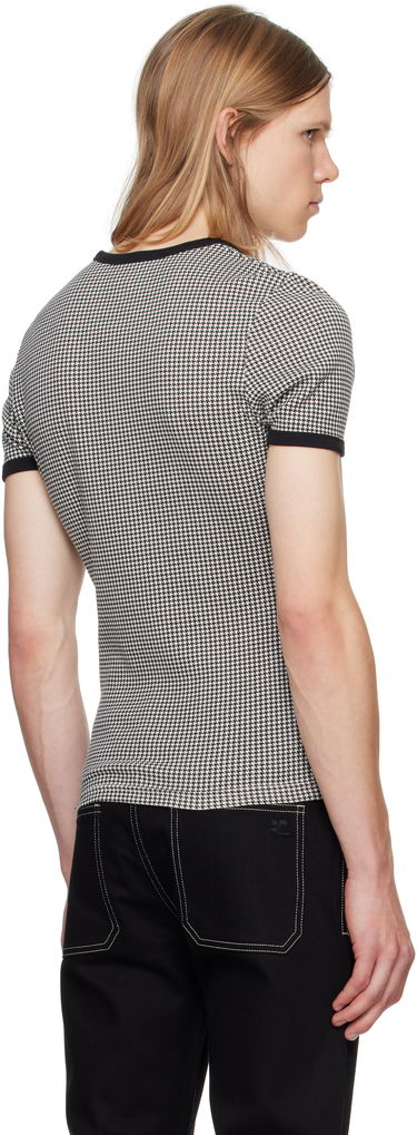 T-shirt Courrèges Courrèges Houndstooth Print T-Shirt Hvid | 324JTS020JS0167, 2