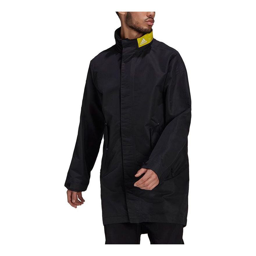Regnfrakke adidas Originals Mid-Length Stand Collar Parka Sort | GM3844, 0