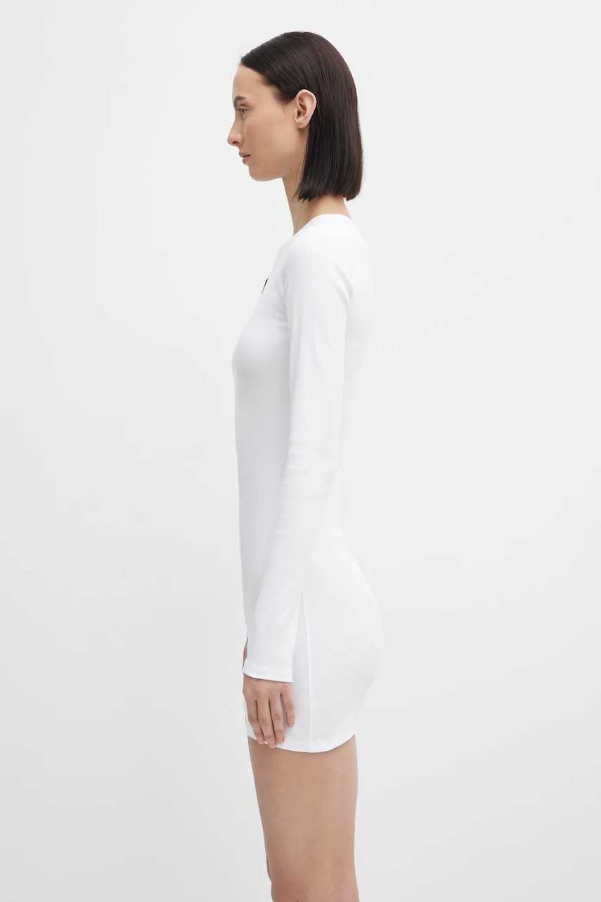 Kjole Marine Serre Marine Serre Moon Logo Ribbed Jersey Mini Dress Hvid | WDR267ACJER0011, 1