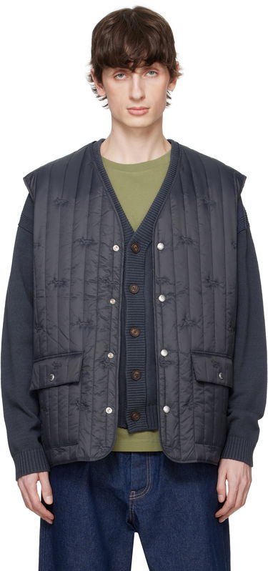 Vest MAISON KITSUNÉ Maison Kitsuné Sleeveless Quilted Vest Mørkeblå | OM02120WW9047, 0