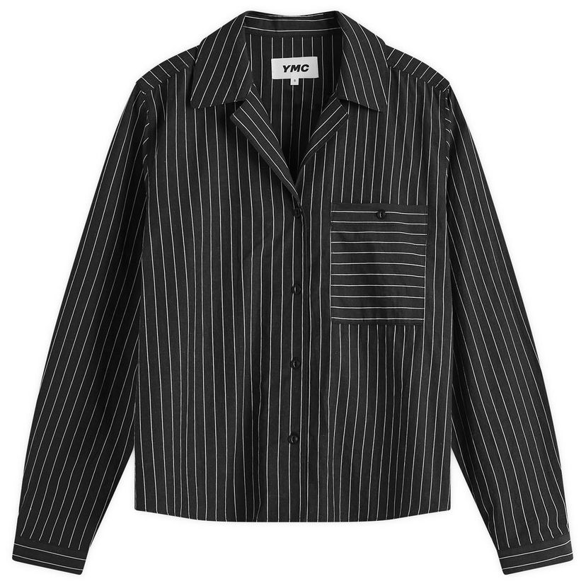 Skjorte YMC Annie Striped Shirt Sort | Q2XMI-Black