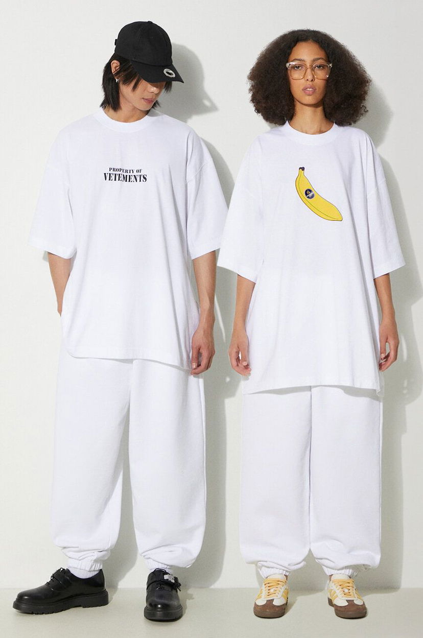 T-shirt VETEMENTS VETEMENTS Logo Sweatpants Hvid | UE64SP600W