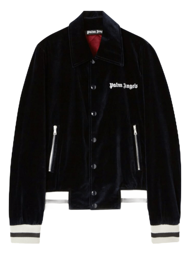 Jakke Palm Angels Sunday Life Is Palm Baseball Jacket Sort | PMEA229F22FAB0014903
