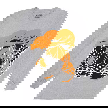 T-shirt Pleasures Hoops Long-Sleeve Tee Heather Grey Grå | P23SP055-GREY, 3