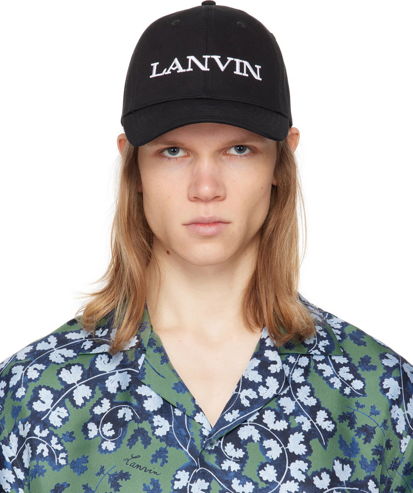 Kasket LANVIN Lanvin Embroidered Cotton Baseball Cap Sort | AM-HAWCA1-1CLO-P25