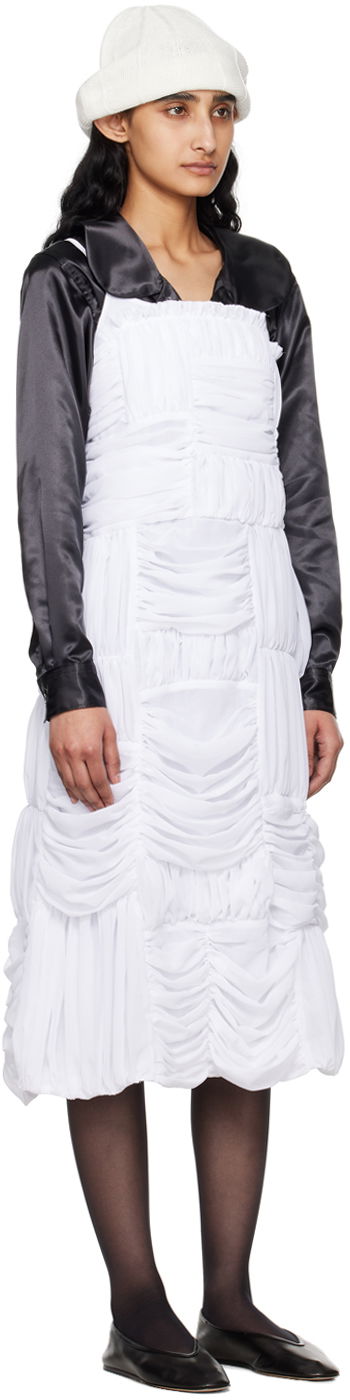 Kjole Comme des Garçons Comme des Garçons Gathered Midi Dress Hvid | RM-A007-051, 1