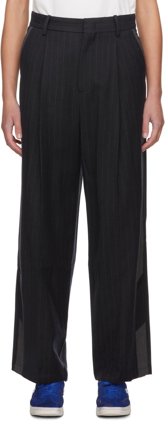 Bukser ADER ERROR Pinstripe Wide-Leg Trousers Sort | BMADFWSA0203NV