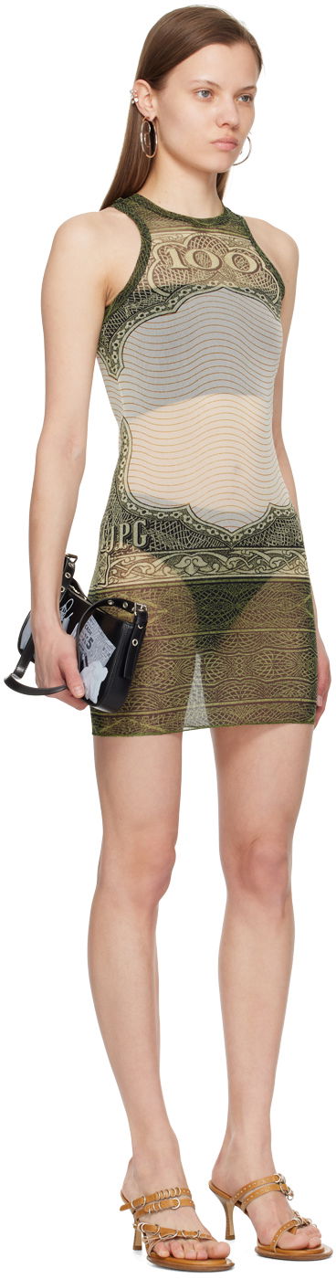 Kjole Jean Paul Gaultier Jean Paul Gaultier 'The Cartouche' Sheer Minidress Grøn | 24/25-F-RO157-T515-400300156, 1