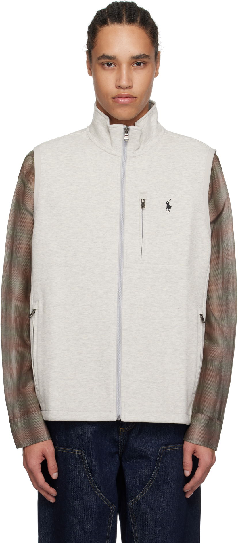 Vest Polo by Ralph Lauren Polo Ralph Lauren Double-Knit Mock Neck Vest Grå | 710934621005