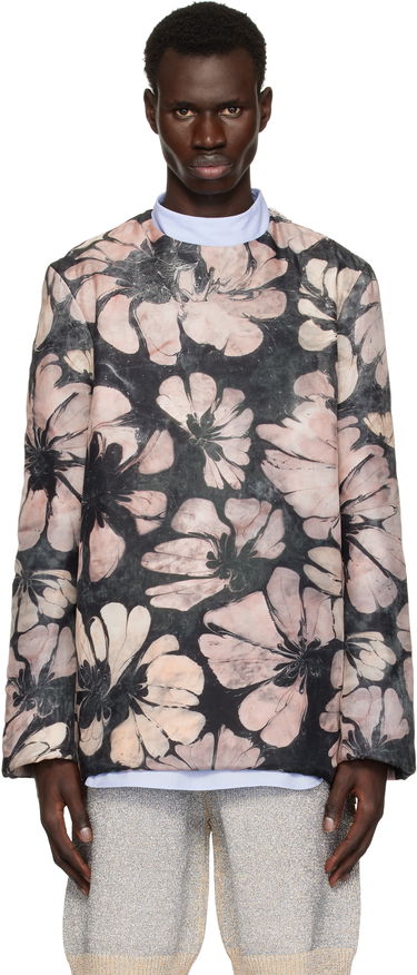 Sweater Dries Van Noten Dries Van Noten Silk Floral-Print Long Sleeve Top Lyserød | 251-020746-1202, 0