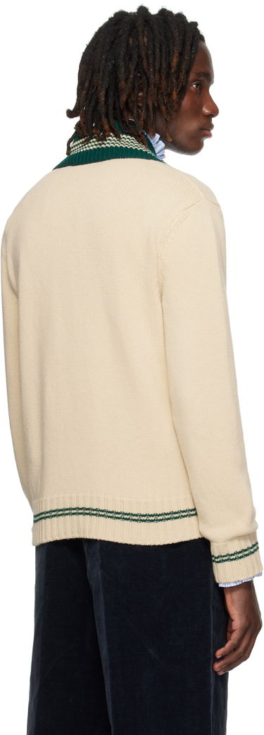 Sweater Valentino Valentino 'Le Chien De La Maison' Jacquard Wool V-Neck Sweater Beige | 7V3KC35EB2M, 2