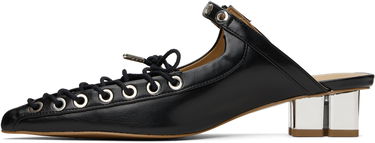 Sneakers og sko GANNI GANNI Oleatex Lace-Up Mules Sort | S2925, 2