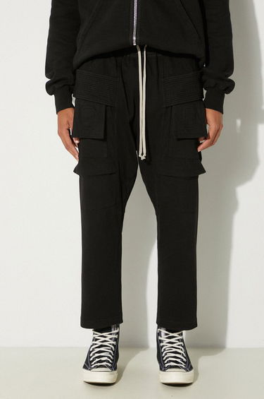 Cargo bukser Rick Owens Rick Owens Creatch Cargo Cropped Drawstring Sweatpants Sort | DU02D2371.RIG, 0