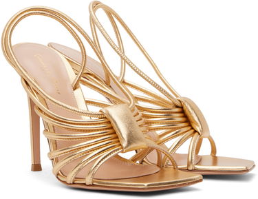 Sneakers og sko Gianvito Rossi Hellen Square Toe Heeled Sandals Metalisk | G32488-15RIC-NPS, 3