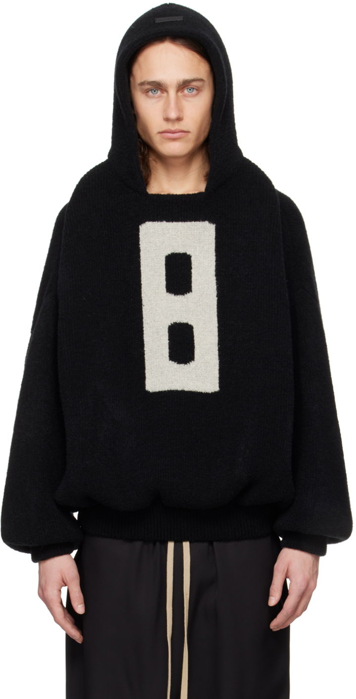 Sweatshirt Fear of God Black Jacquard Hoodie Sort | FG820-2277WOL