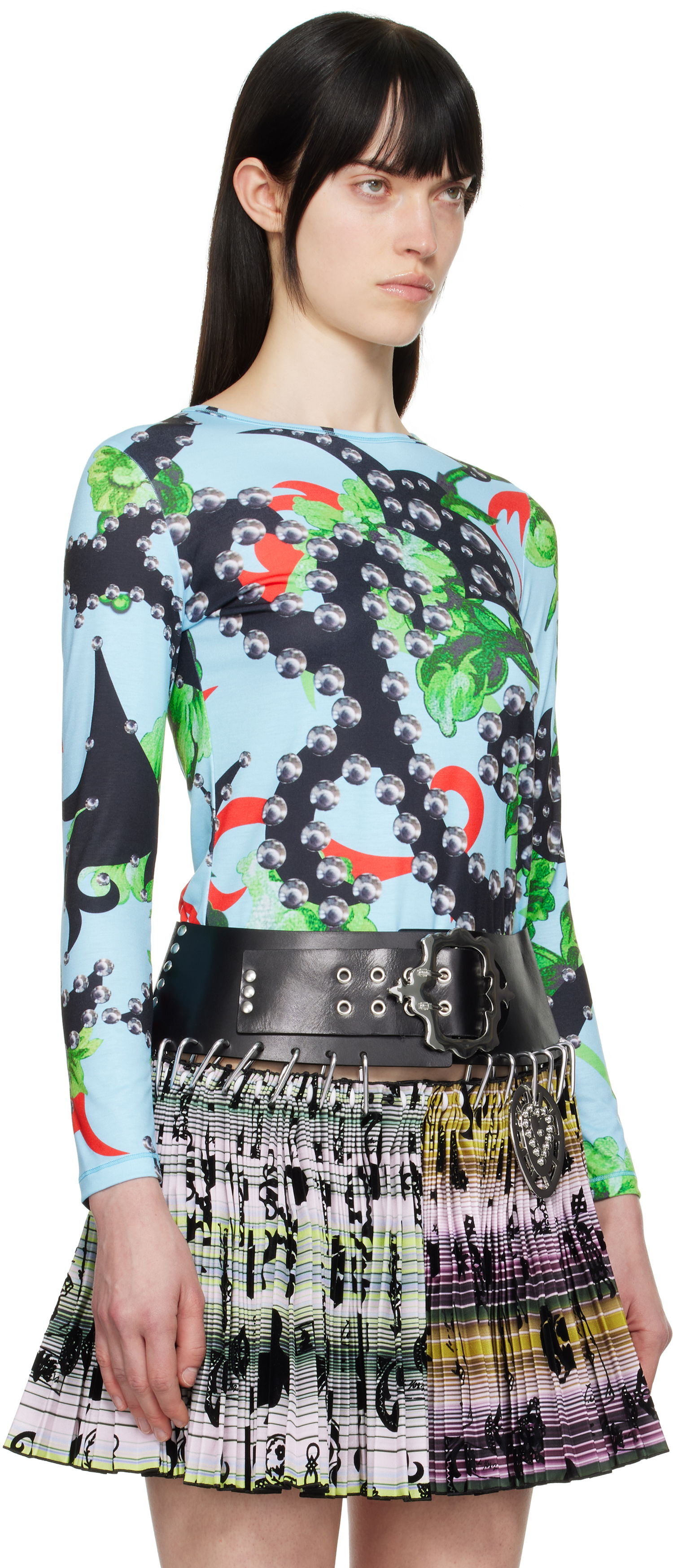 Nederdel Chopova Lowena Chopova Lowena Spangle Tangle Fitted Jersey T-Shirt Flerfarvet | 2307, 1