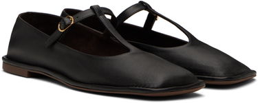 Sneakers og sko The Row The Row Square T-Strap Ballerina Flats Sort | F1599-SL3, 3