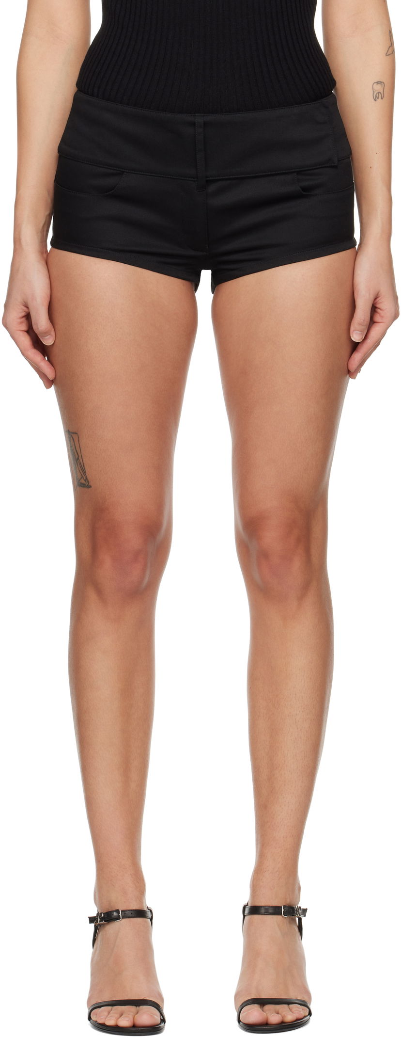 Shorts Courrèges Courrèges Belted Mini Shorts Sort | 125CSH048PL0178