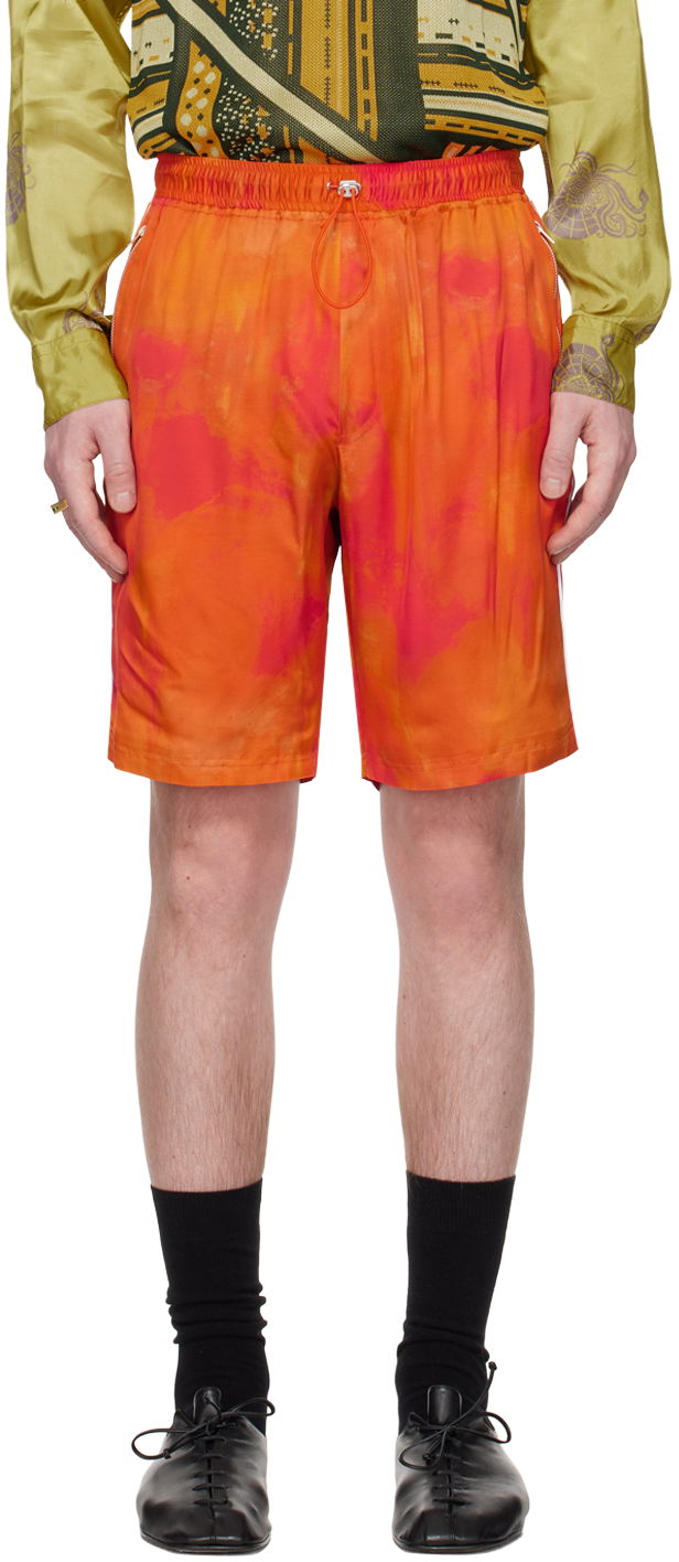 Shorts Ahluwalia Bassar Orange Tie Dye Shorts Orange | M-AHLU-SH001-SS23-FA99-OR