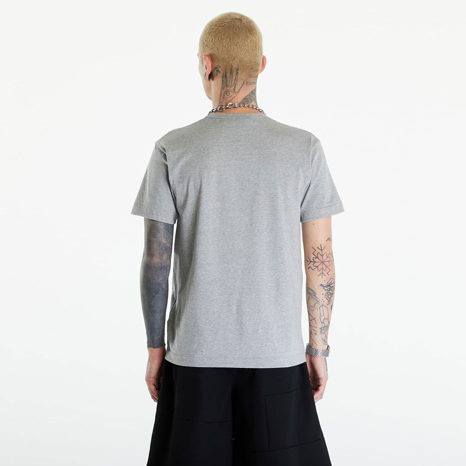T-shirt Comme des Garçons PLAY Short Sleeve Logo Print T-Shirt UNISEX Grey Grå | AXT338 grey, 1
