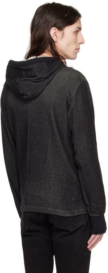 Sweatshirt rag & bone Collin Textured Knit Hoodie Sort | MBC22HT024JQ24, 2