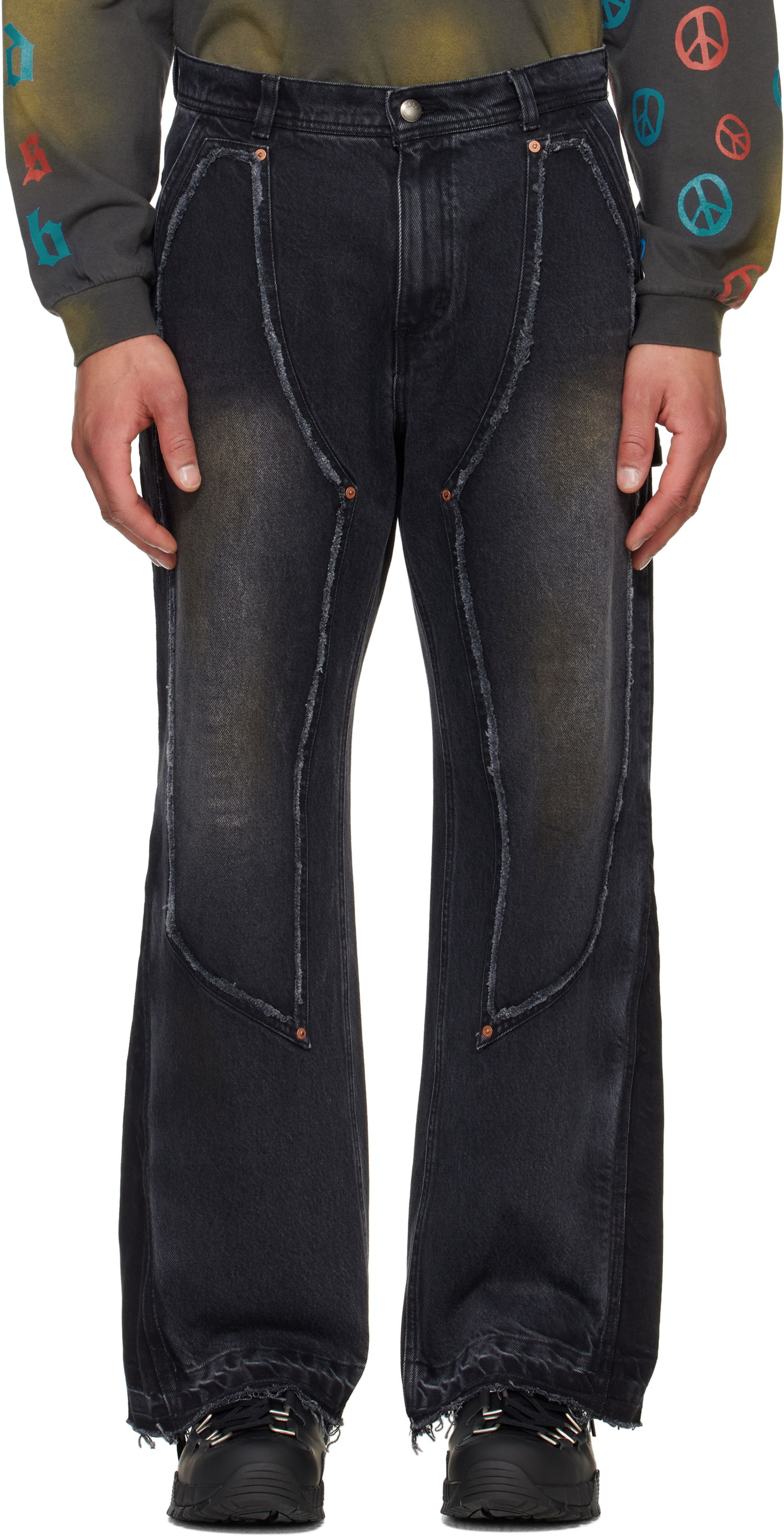 Jeans Andersson Bell Andersson Bell Rodeo Carpenter Wide Jeans Sort | apa792m, 0