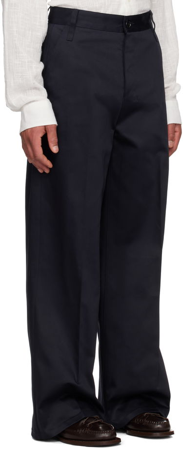 Bukser AMI AMI Paris Baggy Fit Cotton Trousers Mørkeblå | HTR460.CO0103, 1