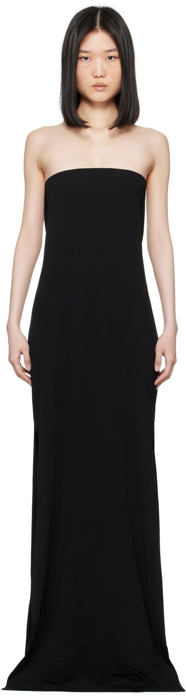 Kjole Ann Demeulemeester Strapless Maxi Dress Sort | 2401-W-JDR30-FA433-099