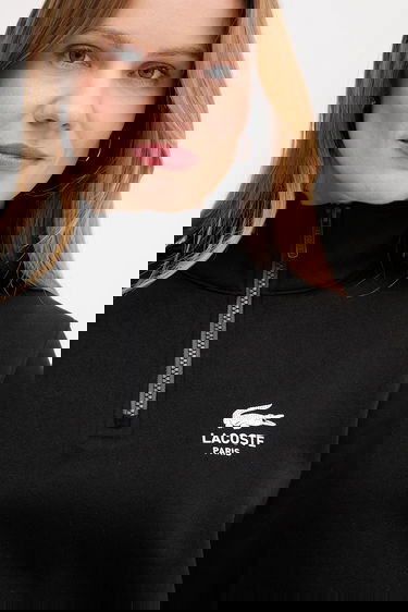 Sweatshirt Lacoste Cotton Half-Zip Sweatshirt with Paris Logo Print Sort | SH2735, 8
