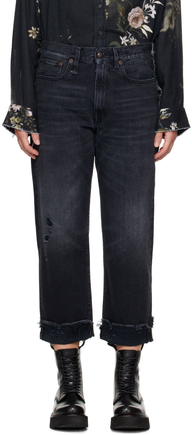 Jeans R13 R13 Mid-Rise Straight Boyfriend Jeans Sort | R13W5083-394A