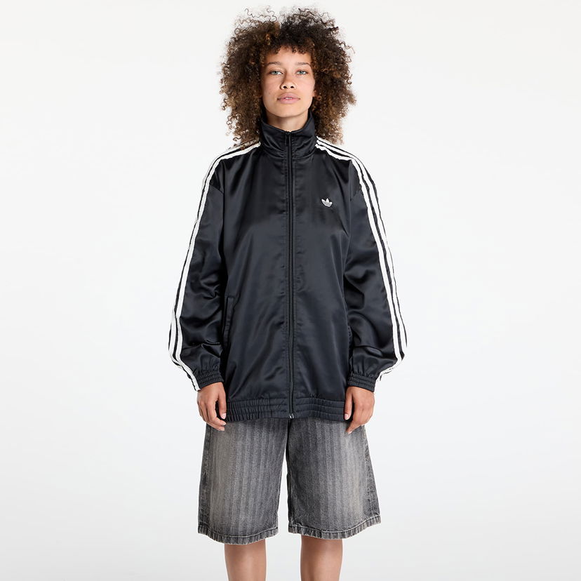 Jakke adidas Originals adidas Originals Satin Firebird Ruffle Track Jacket Sort | KC8810