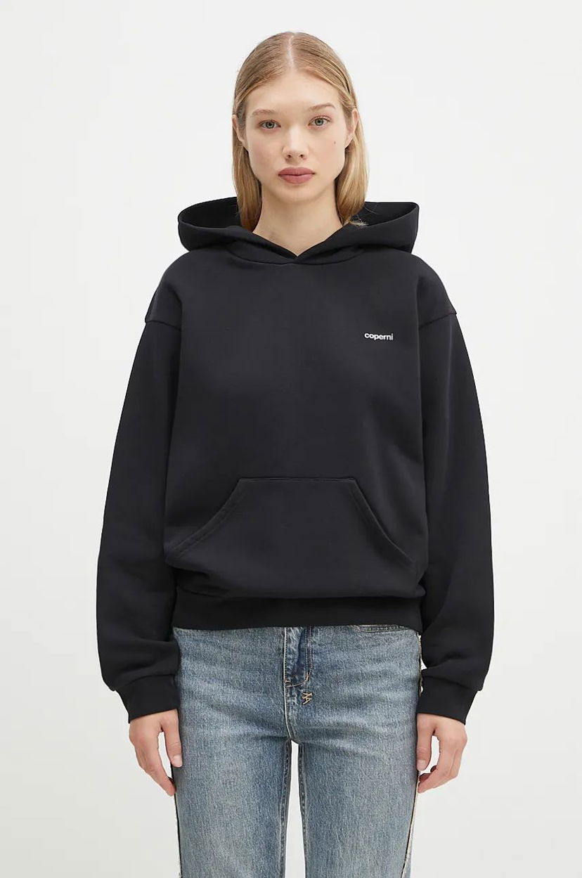 Sweatshirt Coperni Logo Print Hoodie Sort | COPJS15523