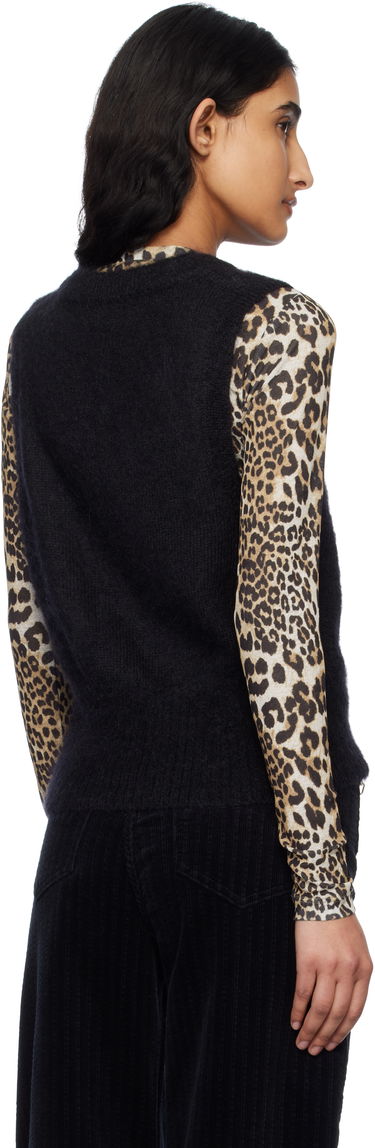Sweater GANNI Ganni Tie-Front Knit Vest Sort | K2514, 2