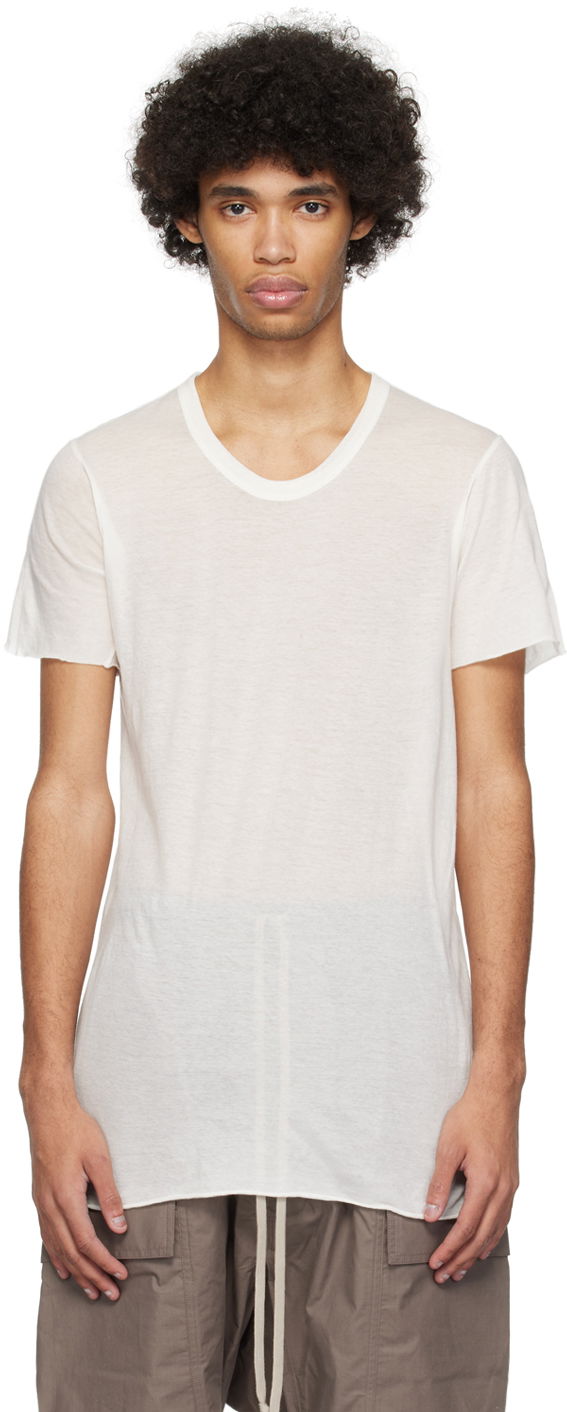 T-shirt Rick Owens Basic T-Shirt Hvid | RU01D3251 UC