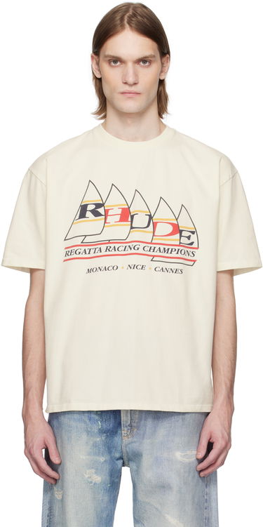 T-shirt Rhude Rhude Regatta Champions Graphic T-Shirt Beige | RHSS25TT04012, 0