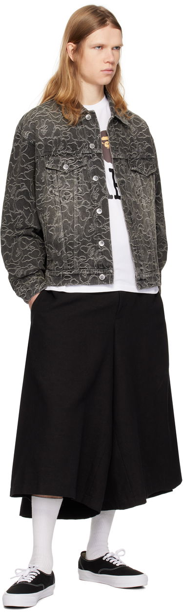 Bomberjakke BAPE Line Camo Jacquard Denim Jacket Sort | 001LJK801326M, 3