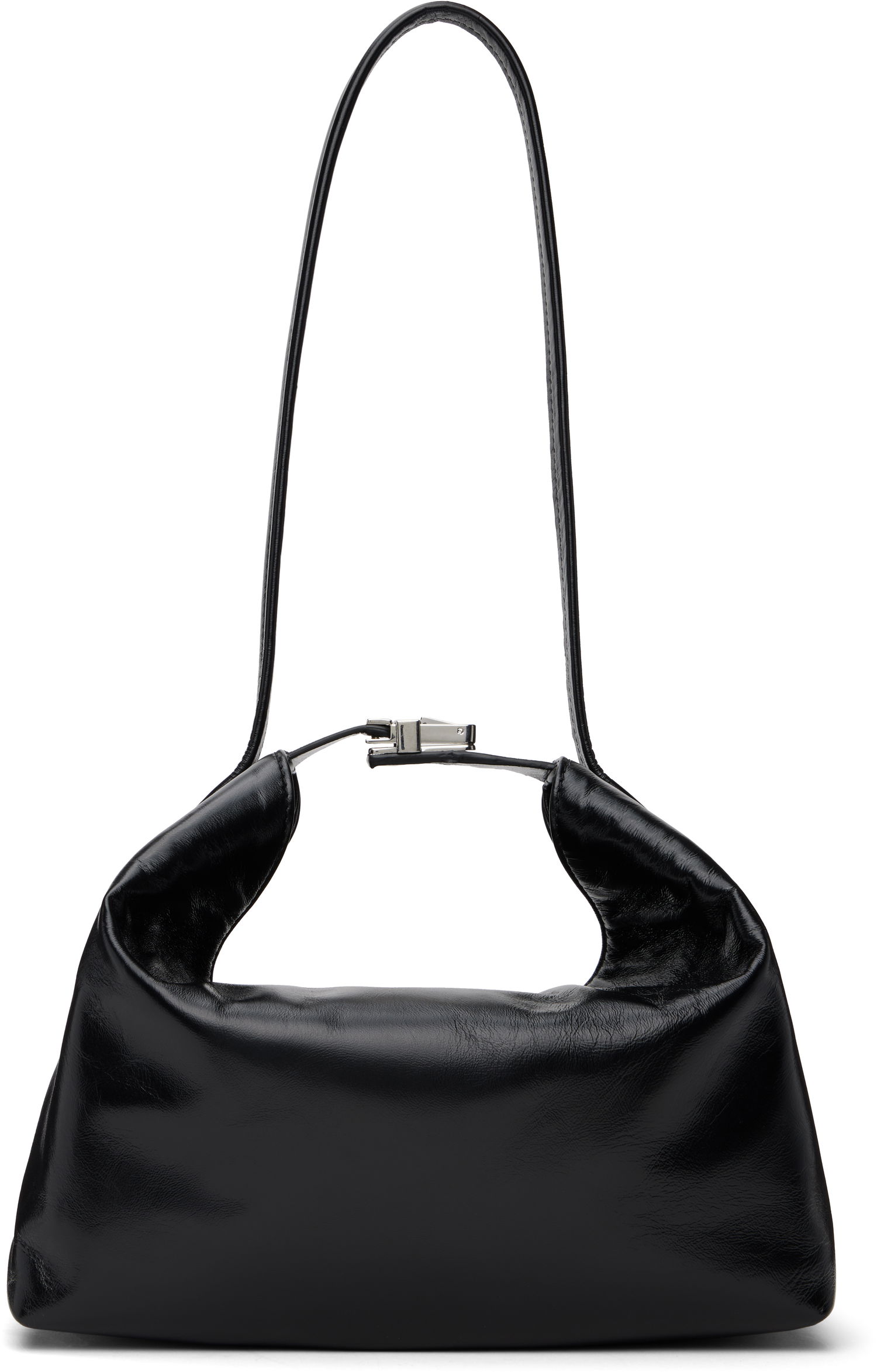 Håndtaske BY FAR Bea Creased Leather Shoulder Bag Sort | MWBSB052LL002BK001PL, 0