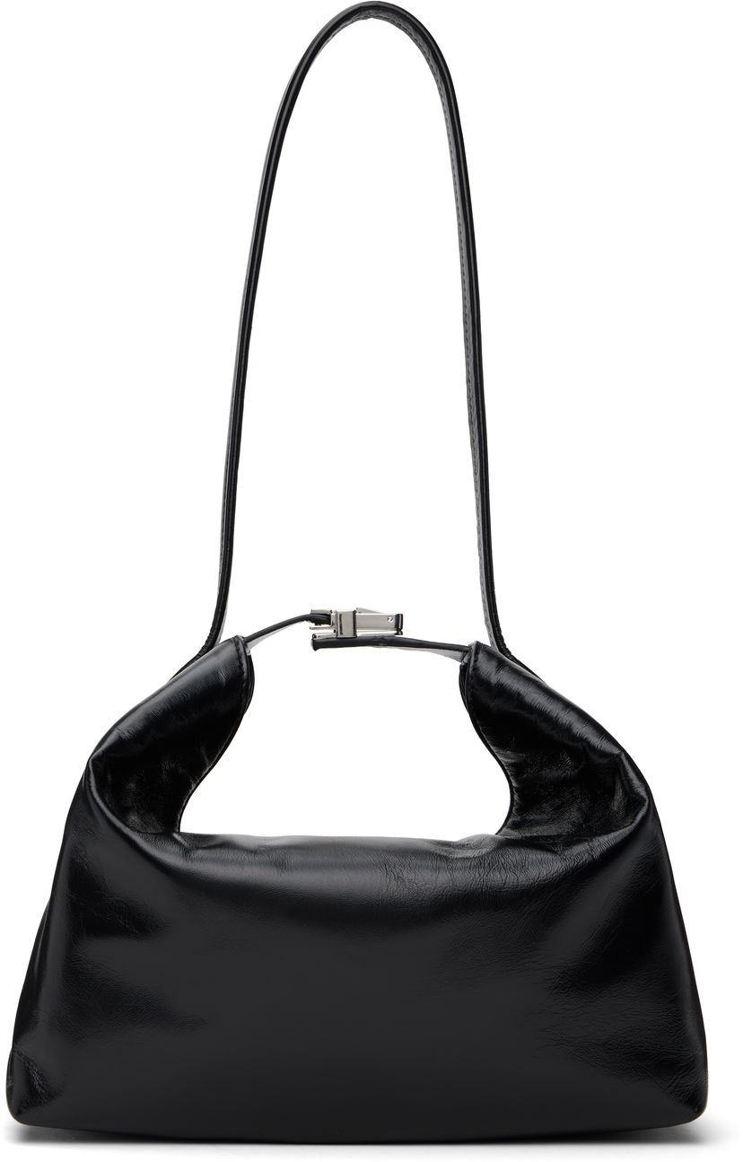 Håndtaske BY FAR Bea Creased Leather Shoulder Bag Sort | MWBSB052LL002BK001PL