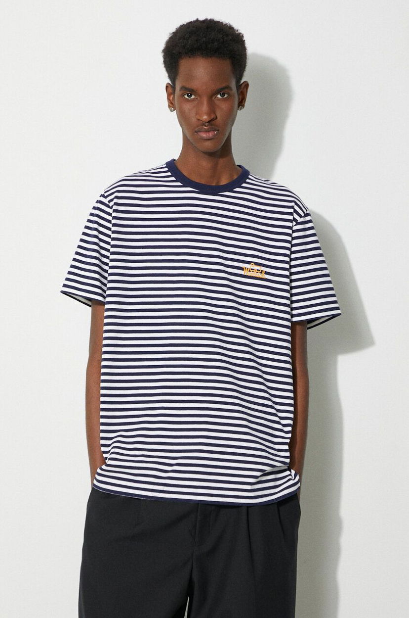 T-shirt WOOLRICH Striped T-Shirt Blå | CFWOTE0121MRUT3687