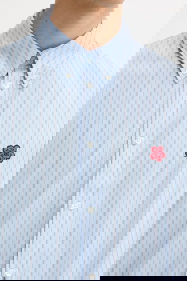 Skjorte KENZO Kenzo Relaxed Fit Striped Shirt Blå | FF65CH4109LD, 4