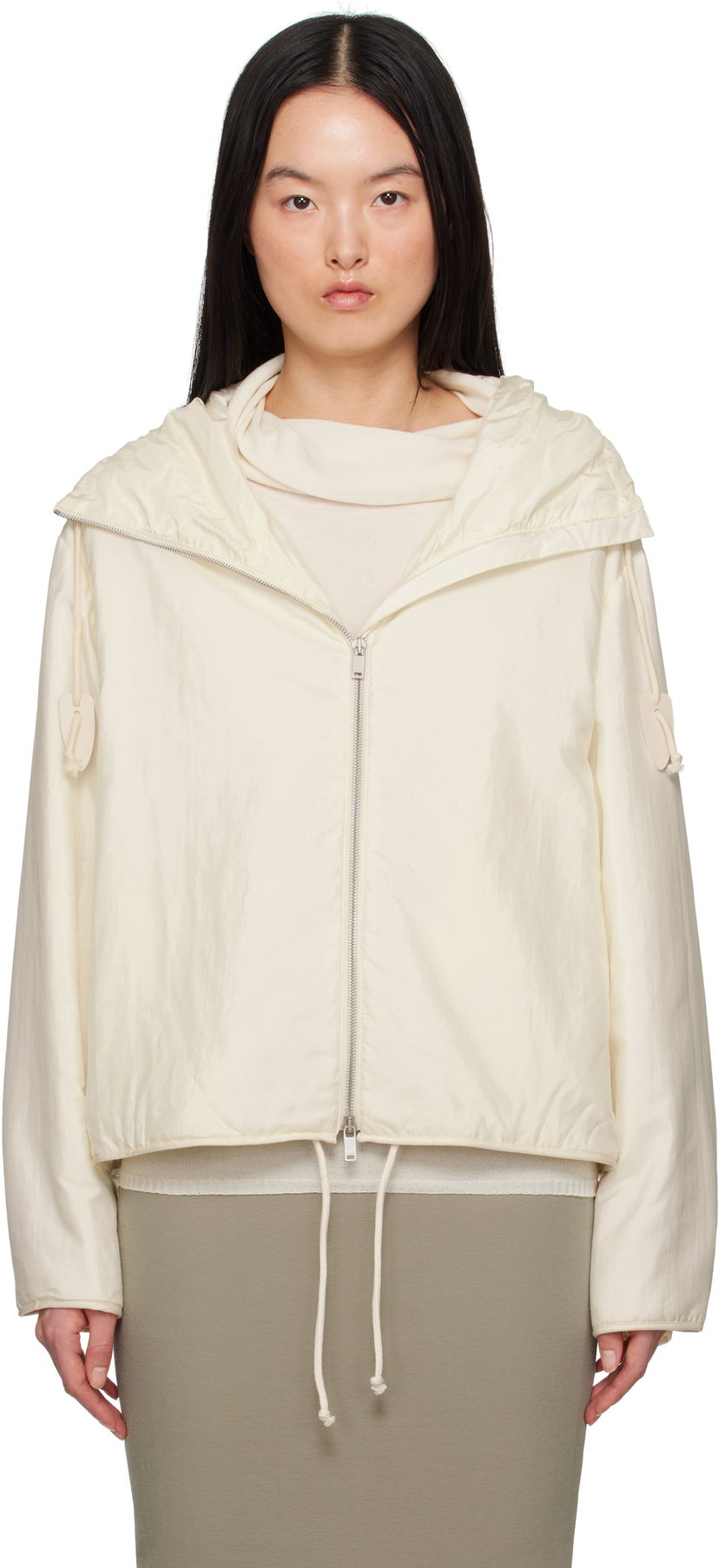 Vindjakke Jil Sander Jil Sander Padded Hooded Jacket Hvid | J40SW0006_J70003